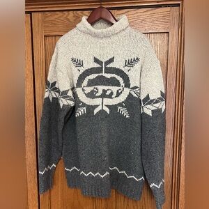 Men's Gray Patterned Crewneck Sweater